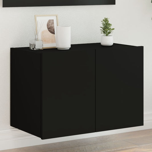 TV-Wandschrank mit LED-Leuchten Schwarz 60x35x41 cm - Pazzar.ch