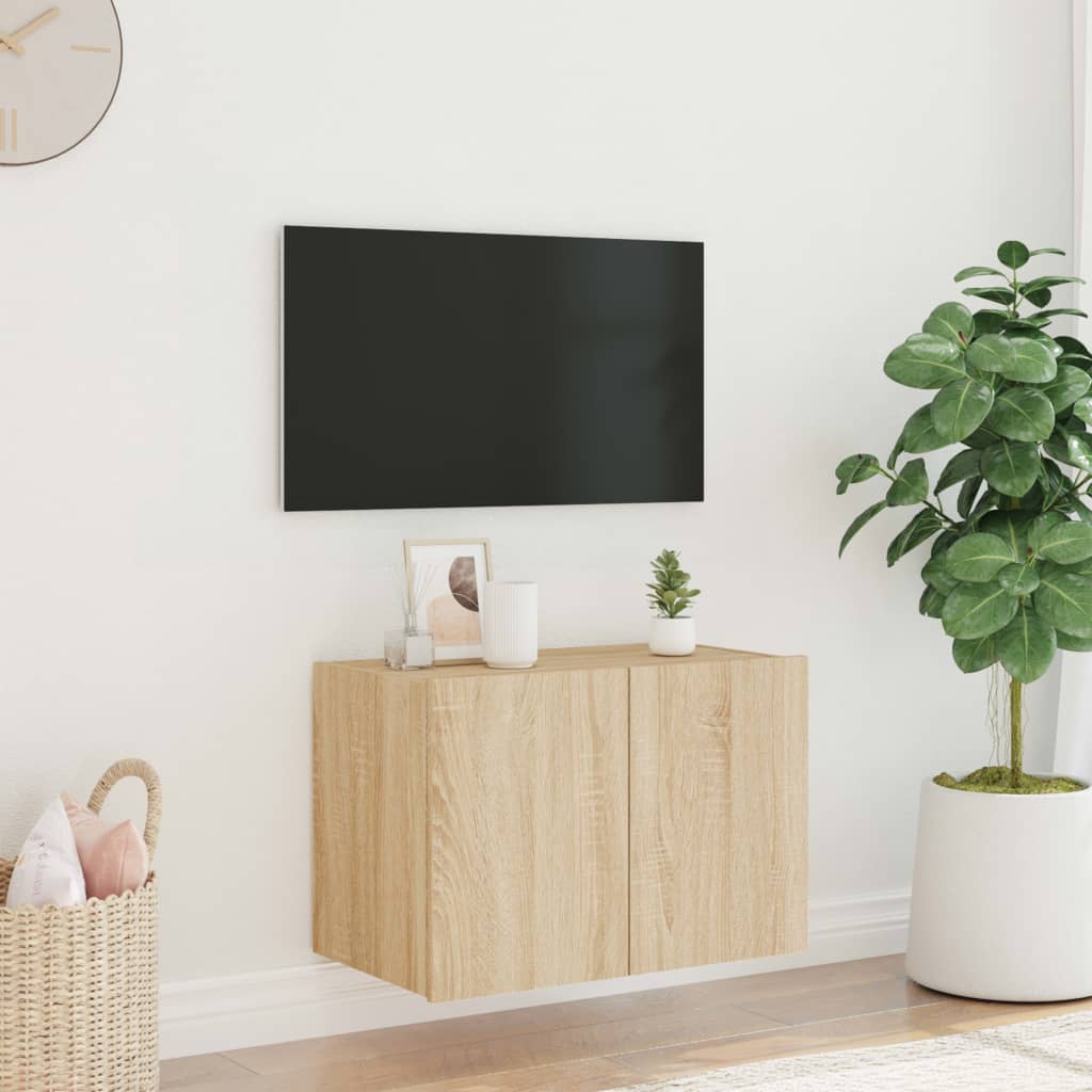 TV-Wandschrank mit LED-Leuchten Sonoma-Eiche 60x35x41 cm - Pazzar.ch