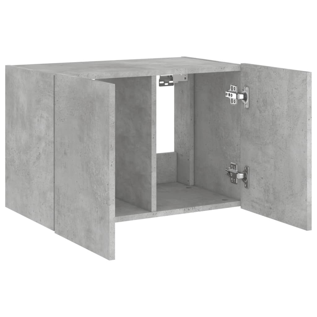 TV-Wandschrank mit LED-Leuchten Betongrau 60x35x41 cm - Pazzar.ch