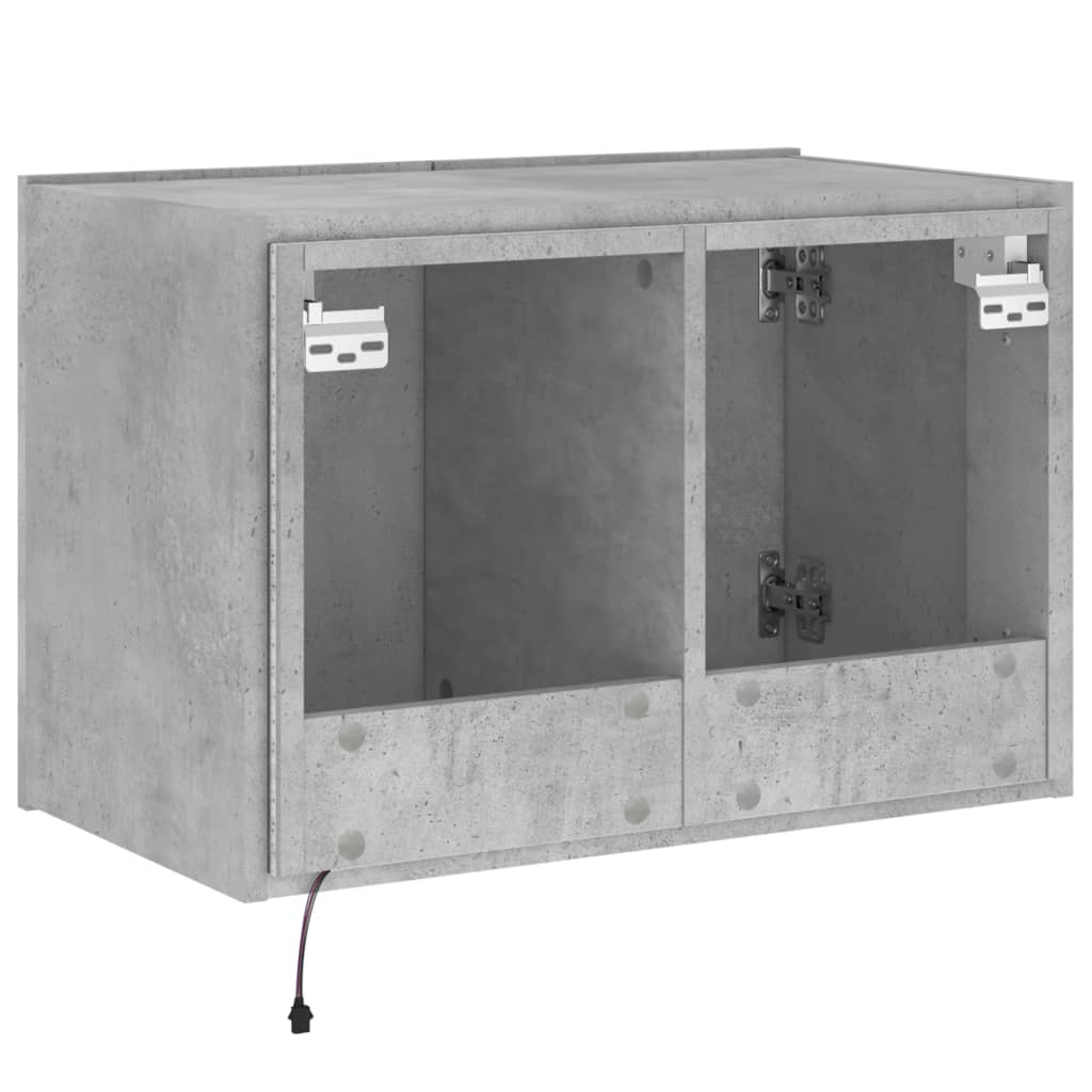 TV-Wandschrank mit LED-Leuchten Betongrau 60x35x41 cm - Pazzar.ch