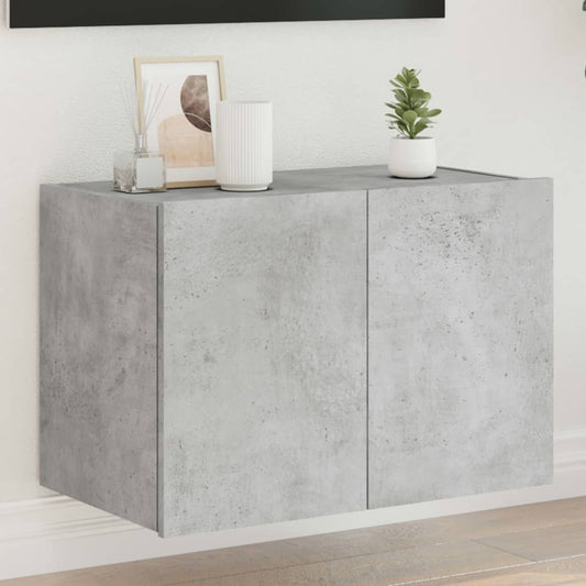 TV-Wandschrank mit LED-Leuchten Betongrau 60x35x41 cm - Pazzar.ch