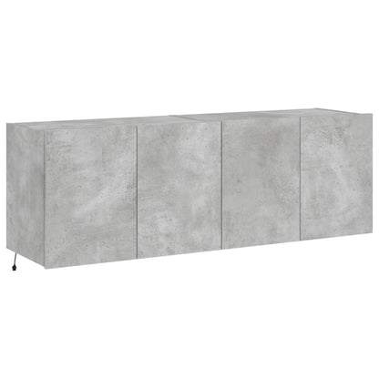 TV-Wandschränke mit LED-Leuchten 2 Stk. Betongrau 60x35x41 cm - Pazzar.ch