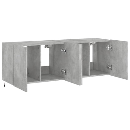 TV-Wandschränke mit LED-Leuchten 2 Stk. Betongrau 60x35x41 cm - Pazzar.ch