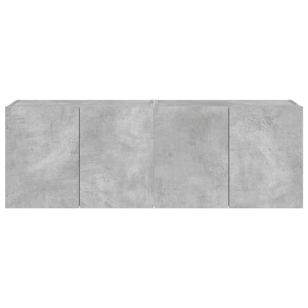 TV-Wandschränke mit LED-Leuchten 2 Stk. Betongrau 60x35x41 cm - Pazzar.ch