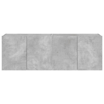 TV-Wandschränke mit LED-Leuchten 2 Stk. Betongrau 60x35x41 cm - Pazzar.ch