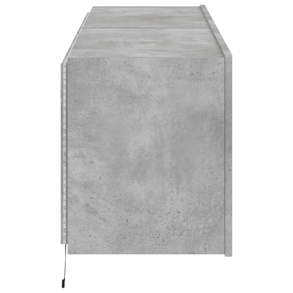 TV-Wandschränke mit LED-Leuchten 2 Stk. Betongrau 60x35x41 cm - Pazzar.ch