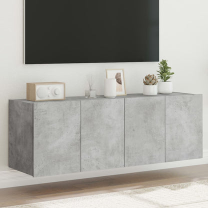 TV-Wandschränke mit LED-Leuchten 2 Stk. Betongrau 60x35x41 cm - Pazzar.ch