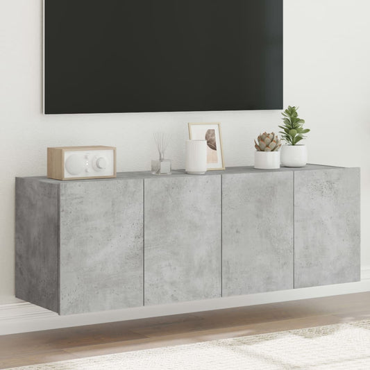 TV-Wandschränke mit LED-Leuchten 2 Stk. Betongrau 60x35x41 cm - Pazzar.ch