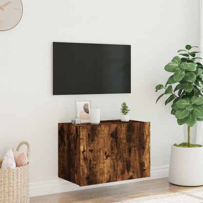 TV-Wandschrank mit LED-Leuchten Räuchereiche 60x35x41 cm - Pazzar.ch