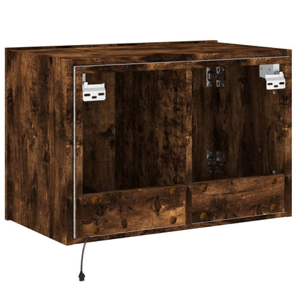 TV-Wandschrank mit LED-Leuchten Räuchereiche 60x35x41 cm - Pazzar.ch