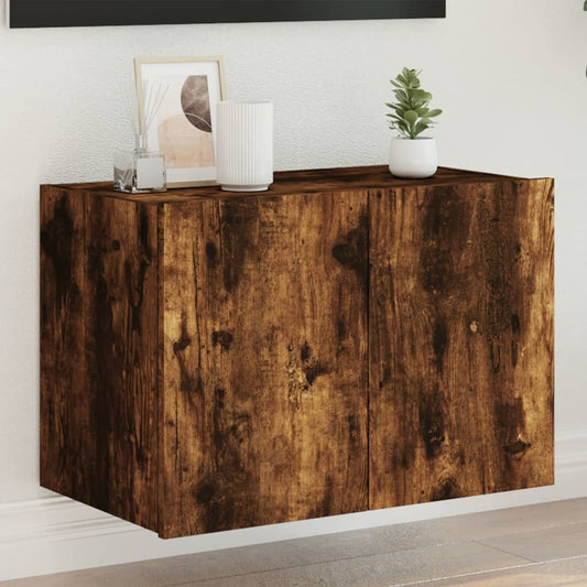 TV-Wandschrank mit LED-Leuchten Räuchereiche 60x35x41 cm - Pazzar.ch