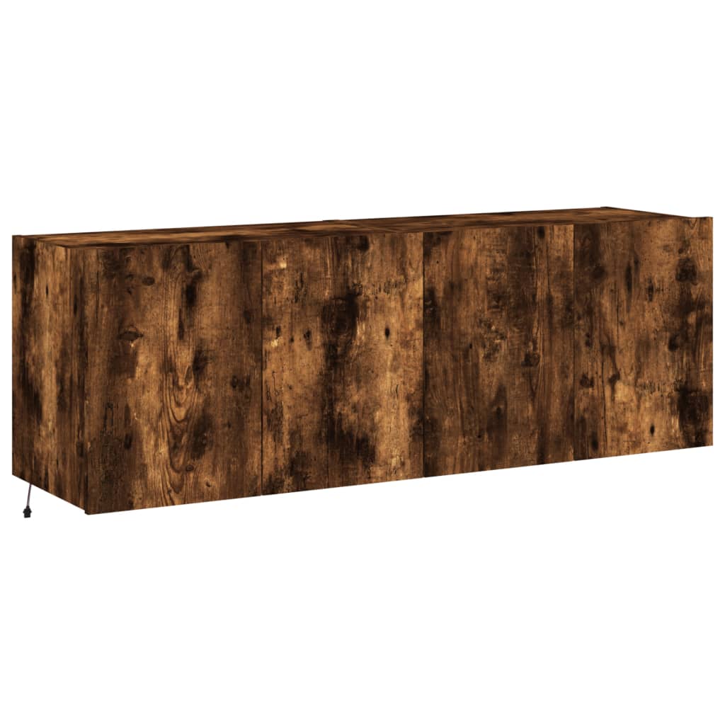 TV-Wandschränke mit LED-Leuchten 2 Stk. Räuchereiche 60x35x41cm - Pazzar.ch
