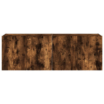 TV-Wandschränke mit LED-Leuchten 2 Stk. Räuchereiche 60x35x41cm - Pazzar.ch