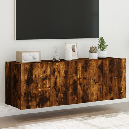 TV-Wandschränke mit LED-Leuchten 2 Stk. Räuchereiche 60x35x41cm - Pazzar.ch