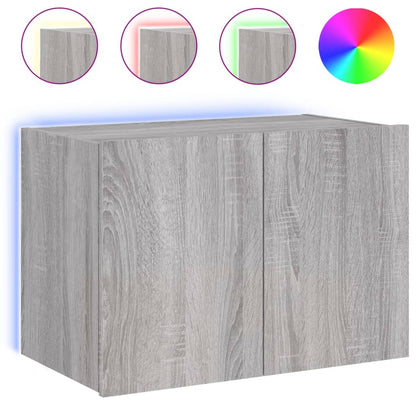 TV-Wandschrank mit LED-Leuchten Grau Sonoma 60x35x41 cm - Pazzar.ch