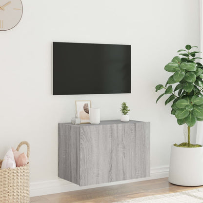 TV-Wandschrank mit LED-Leuchten Grau Sonoma 60x35x41 cm - Pazzar.ch