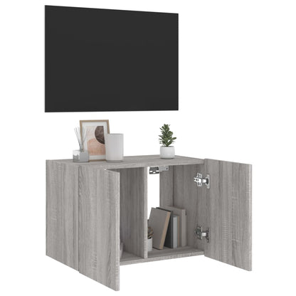 TV-Wandschrank mit LED-Leuchten Grau Sonoma 60x35x41 cm - Pazzar.ch