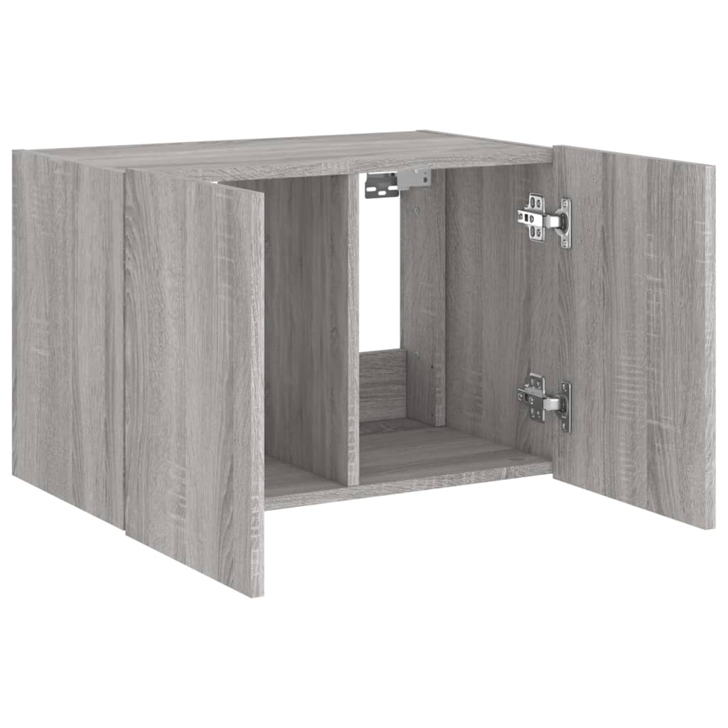 TV-Wandschrank mit LED-Leuchten Grau Sonoma 60x35x41 cm - Pazzar.ch