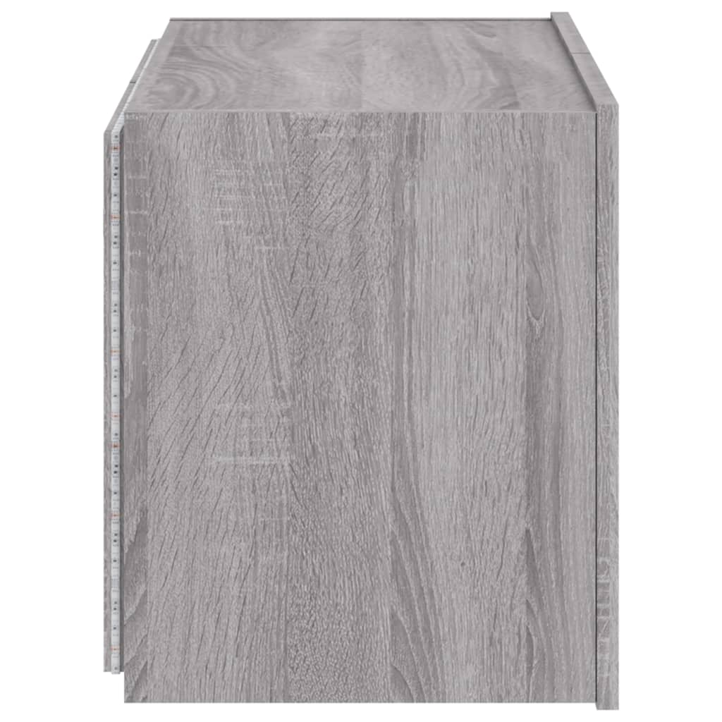 TV-Wandschrank mit LED-Leuchten Grau Sonoma 60x35x41 cm - Pazzar.ch