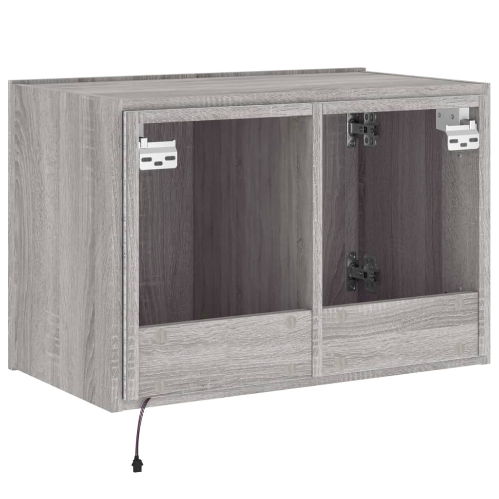 TV-Wandschrank mit LED-Leuchten Grau Sonoma 60x35x41 cm - Pazzar.ch
