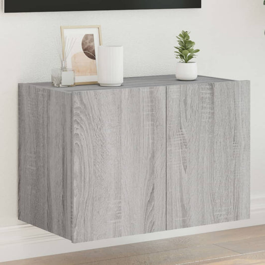 TV-Wandschrank mit LED-Leuchten Grau Sonoma 60x35x41 cm - Pazzar.ch