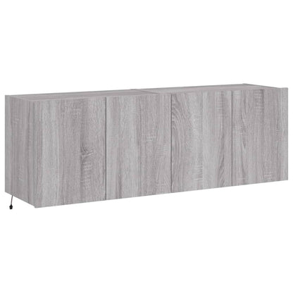 TV-Wandschränke mit LED-Leuchten 2 Stk. Grau Sonoma 60x35x41 cm - Pazzar.ch