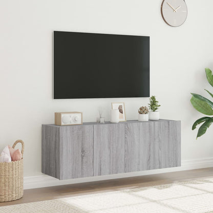 TV-Wandschränke mit LED-Leuchten 2 Stk. Grau Sonoma 60x35x41 cm - Pazzar.ch