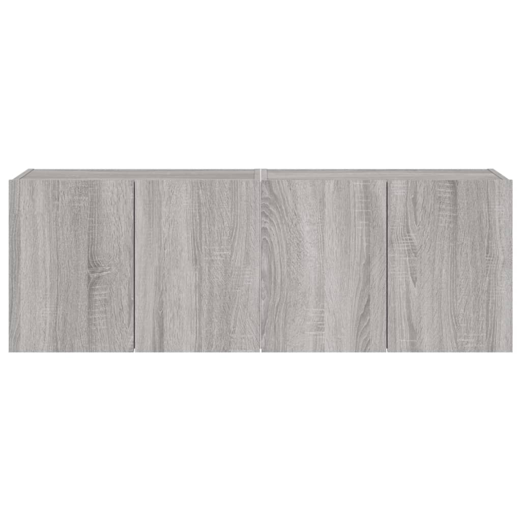 TV-Wandschränke mit LED-Leuchten 2 Stk. Grau Sonoma 60x35x41 cm - Pazzar.ch