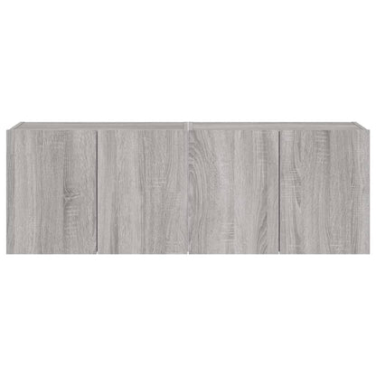 TV-Wandschränke mit LED-Leuchten 2 Stk. Grau Sonoma 60x35x41 cm - Pazzar.ch