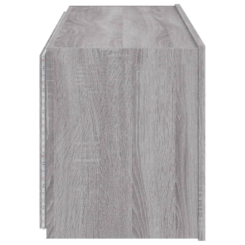 TV-Wandschränke mit LED-Leuchten 2 Stk. Grau Sonoma 60x35x41 cm - Pazzar.ch