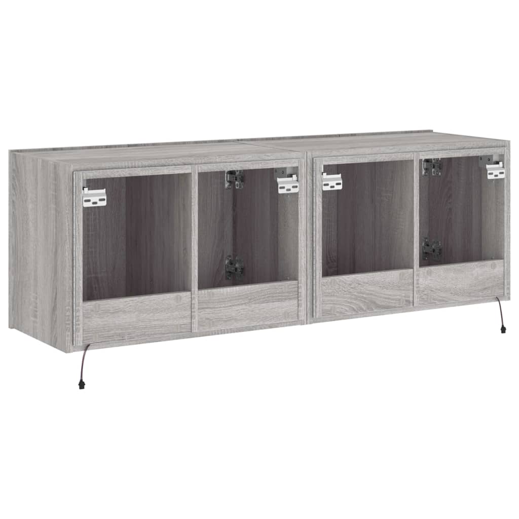 TV-Wandschränke mit LED-Leuchten 2 Stk. Grau Sonoma 60x35x41 cm - Pazzar.ch
