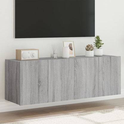 TV-Wandschränke mit LED-Leuchten 2 Stk. Grau Sonoma 60x35x41 cm - Pazzar.ch
