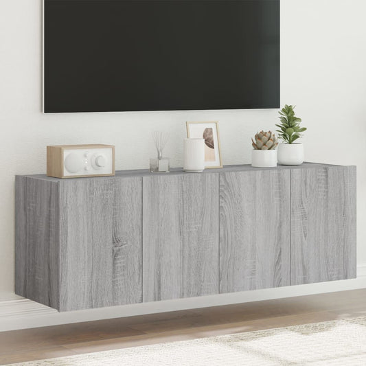 TV-Wandschränke mit LED-Leuchten 2 Stk. Grau Sonoma 60x35x41 cm - Pazzar.ch