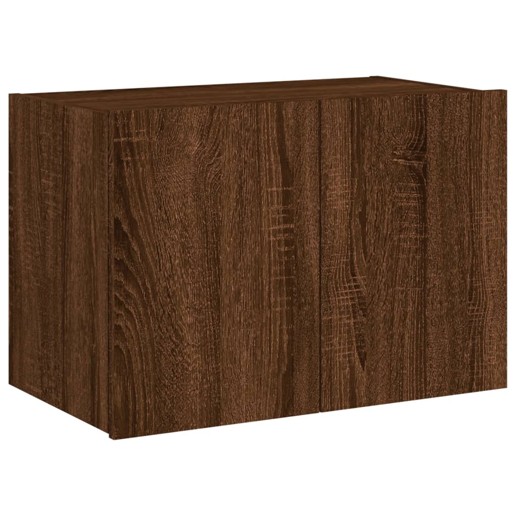 TV-Wandschrank mit LED-Leuchten Braun Eichen-Optik 60x35x41 cm - Pazzar.ch
