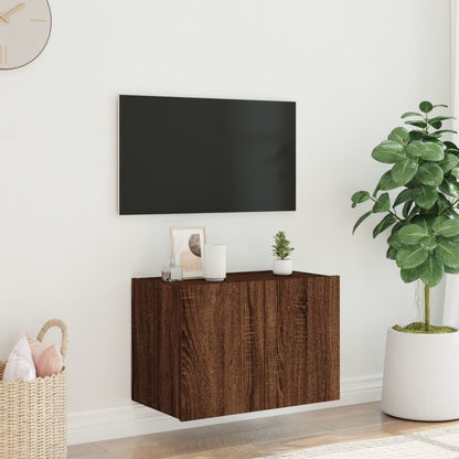 TV-Wandschrank mit LED-Leuchten Braun Eichen-Optik 60x35x41 cm - Pazzar.ch