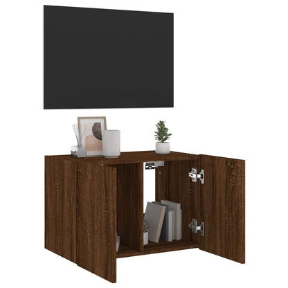 TV-Wandschrank mit LED-Leuchten Braun Eichen-Optik 60x35x41 cm - Pazzar.ch