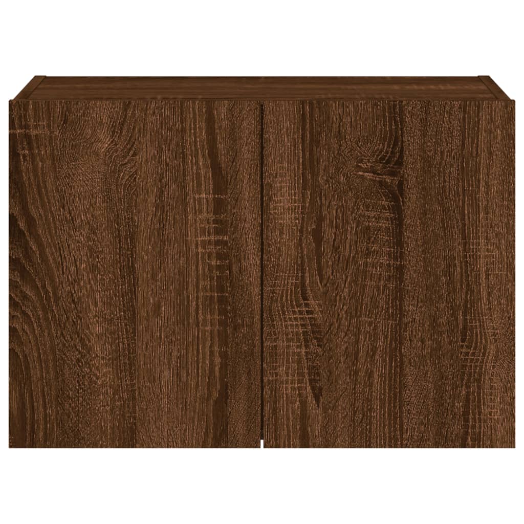 TV-Wandschrank mit LED-Leuchten Braun Eichen-Optik 60x35x41 cm - Pazzar.ch