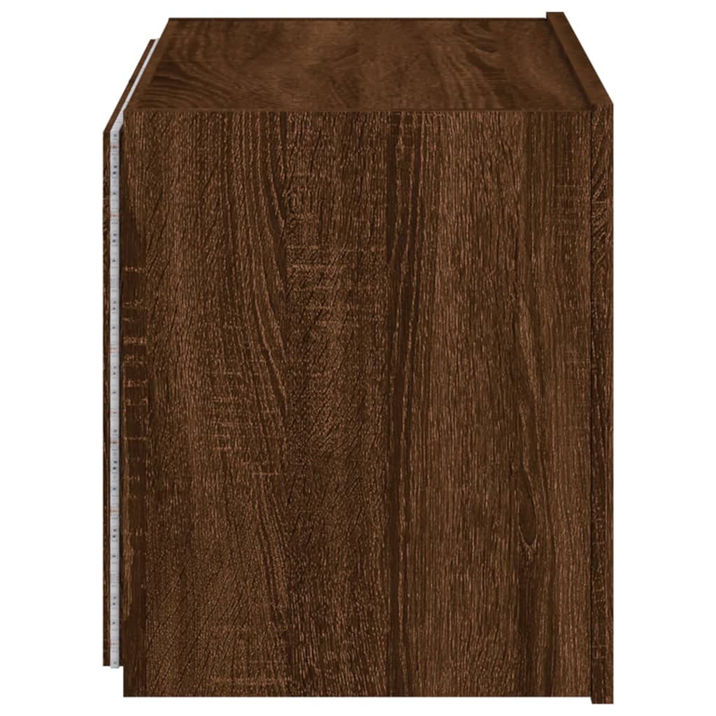 TV-Wandschrank mit LED-Leuchten Braun Eichen-Optik 60x35x41 cm - Pazzar.ch
