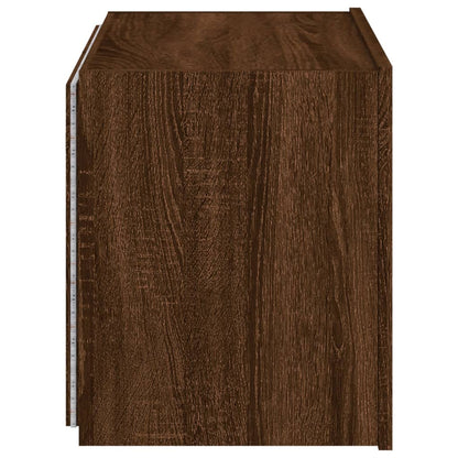 TV-Wandschrank mit LED-Leuchten Braun Eichen-Optik 60x35x41 cm - Pazzar.ch