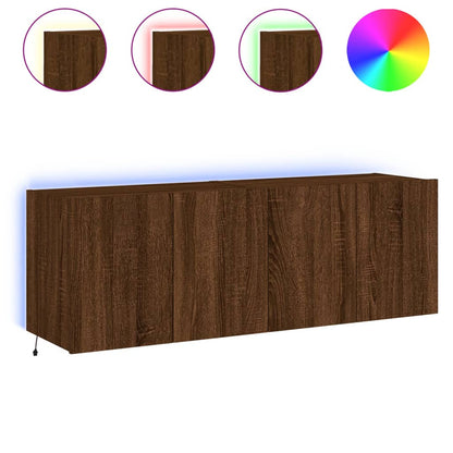 TV-Wandschränke mit LED-Leuchten 2 Stk. Braun Eichen-Optik - Pazzar.ch