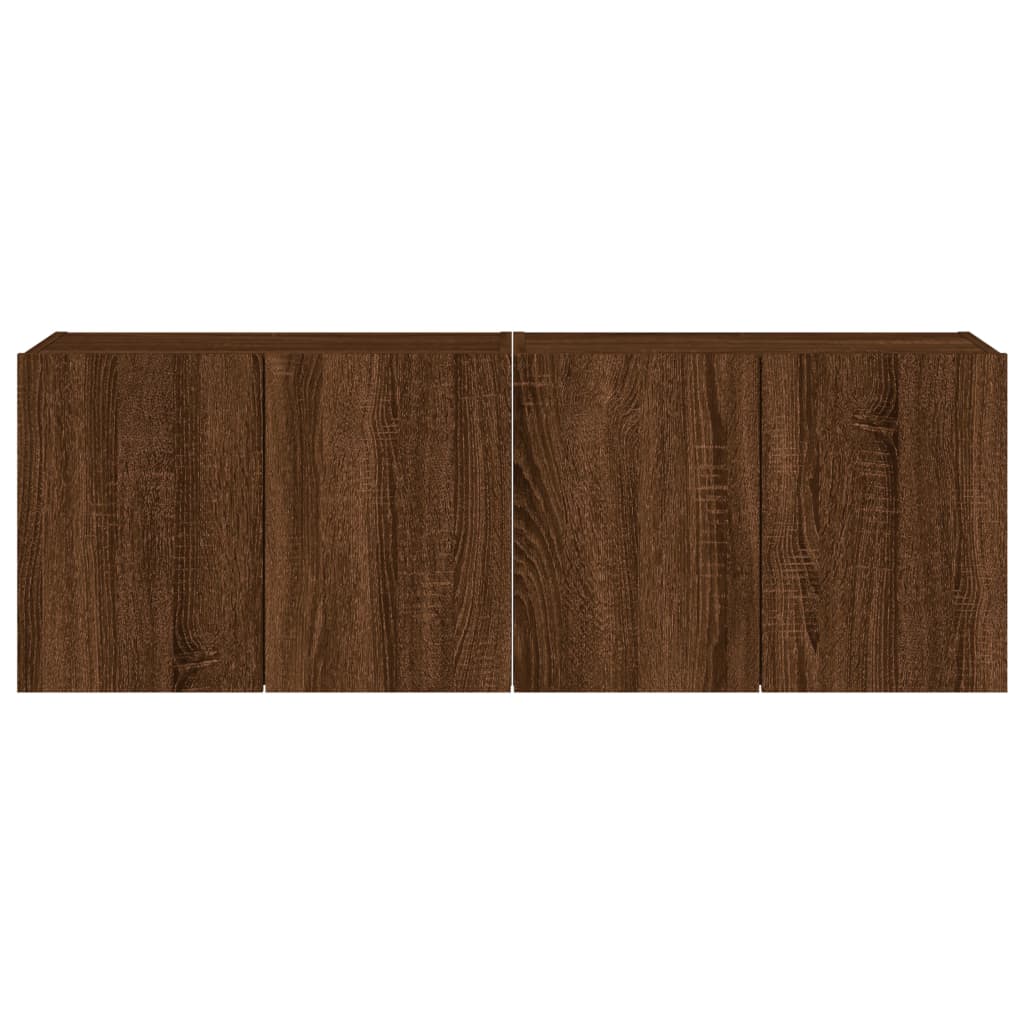 TV-Wandschränke mit LED-Leuchten 2 Stk. Braun Eichen-Optik - Pazzar.ch