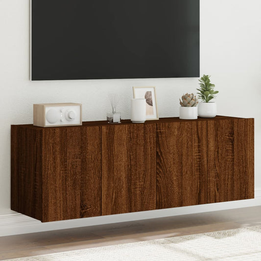 TV-Wandschränke mit LED-Leuchten 2 Stk. Braun Eichen-Optik - Pazzar.ch