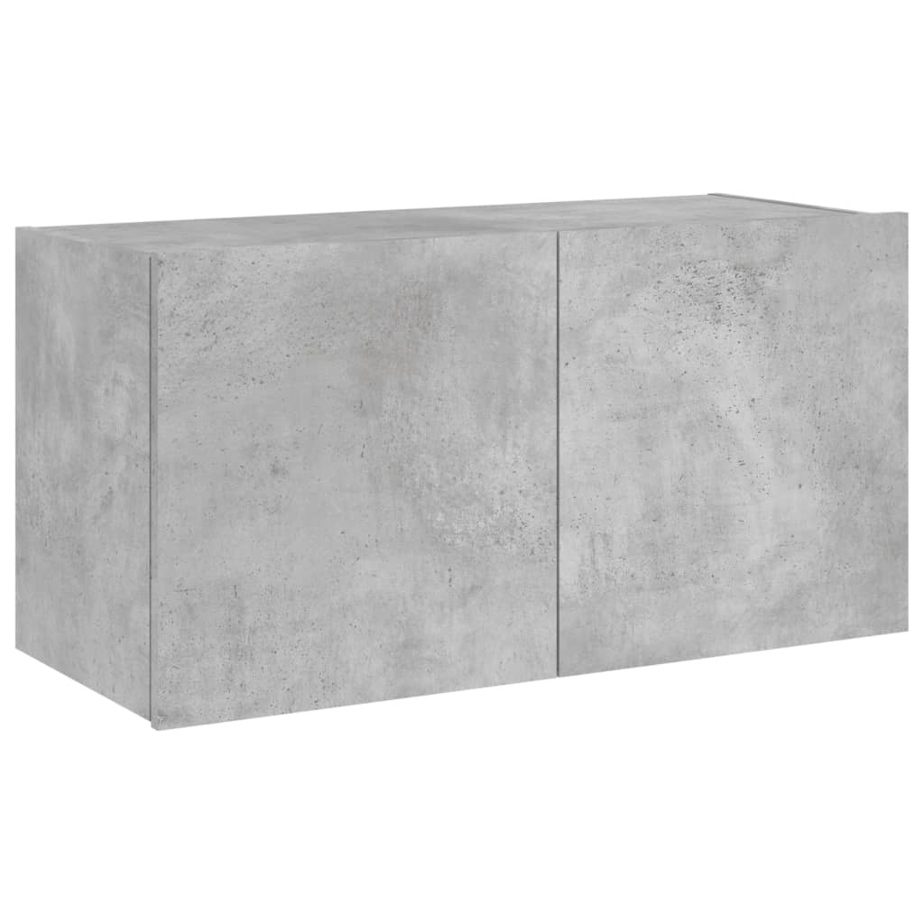 TV-Wandschrank mit LED-Leuchten Betongrau 80x35x41 cm - Pazzar.ch