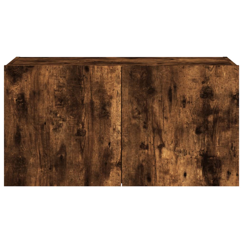 TV-Wandschrank mit LED-Leuchten Räuchereiche 80x35x41 cm - Pazzar.ch