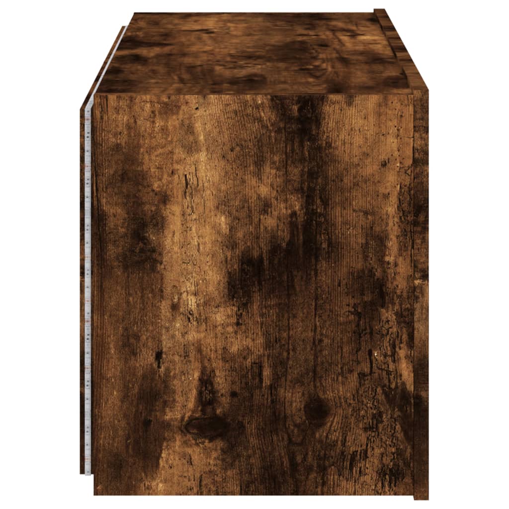 TV-Wandschrank mit LED-Leuchten Räuchereiche 80x35x41 cm - Pazzar.ch
