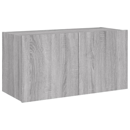 TV-Wandschrank mit LED-Leuchten Grau Sonoma 80x35x41 cm - Pazzar.ch