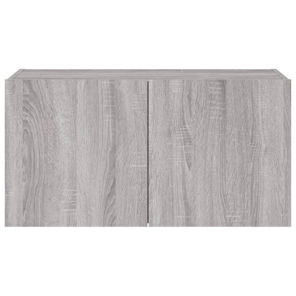 TV-Wandschrank mit LED-Leuchten Grau Sonoma 80x35x41 cm - Pazzar.ch