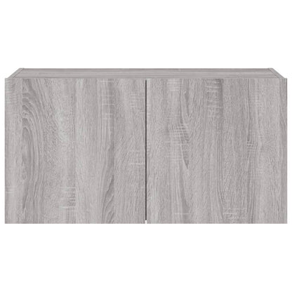 TV-Wandschrank mit LED-Leuchten Grau Sonoma 80x35x41 cm - Pazzar.ch
