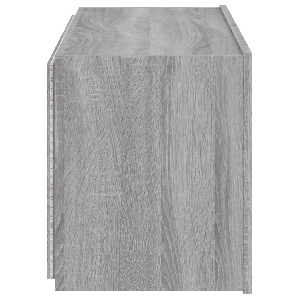 TV-Wandschrank mit LED-Leuchten Grau Sonoma 80x35x41 cm - Pazzar.ch