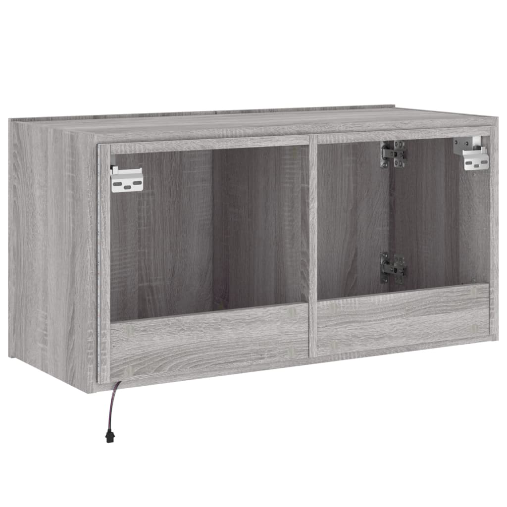 TV-Wandschrank mit LED-Leuchten Grau Sonoma 80x35x41 cm - Pazzar.ch